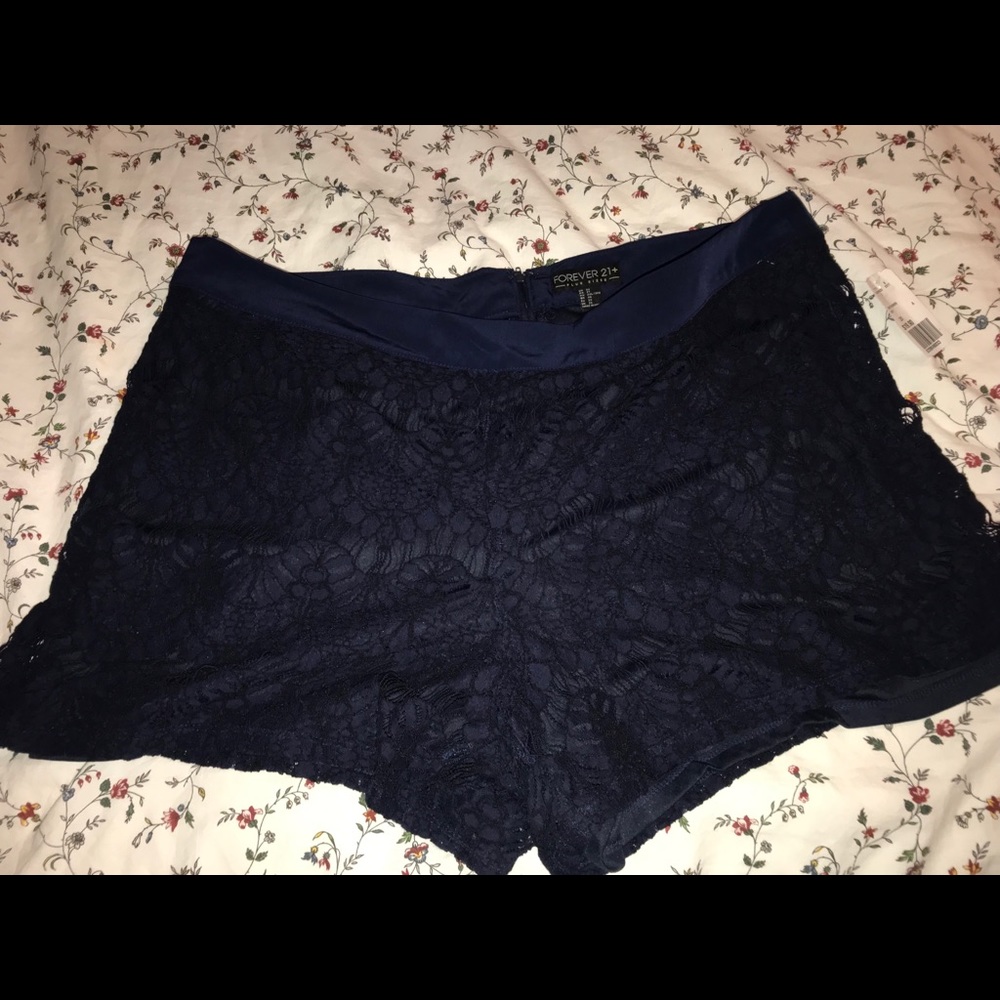 Lace Navy Blue High Wasted